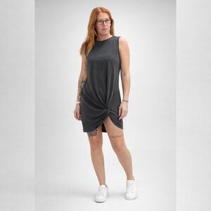 Charcoal Twist Front Mini Dress